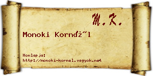 Monoki Kornél névjegykártya