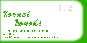 kornel monoki business card